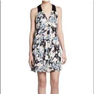 Parker Silk Floral Sleeveless Mini Wrap Dress S